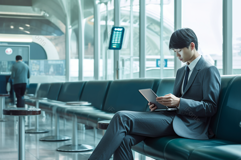 安静的机场候机商务男士看手机,高清,摄影图,摄影图片,图片大全,摄影图免费下载